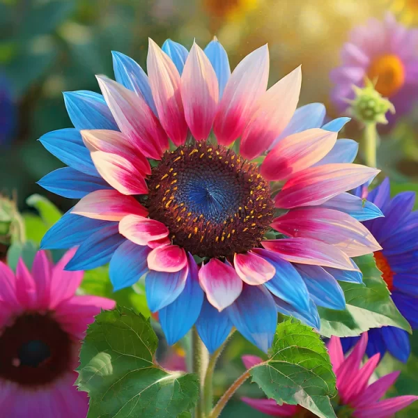 TWIN-BLOSSOM BLUE OVER PINK SUNFLOWER SEEDS - Image 3