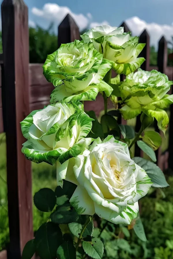 🤍RARE WHITE AND GREEN TWIN ROSES💚 - Image 3