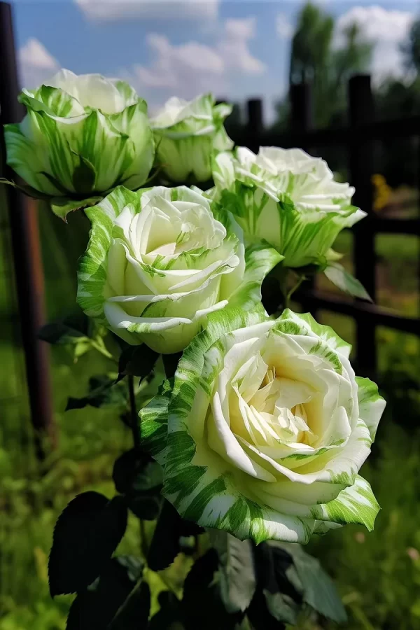 🤍RARE WHITE AND GREEN TWIN ROSES💚