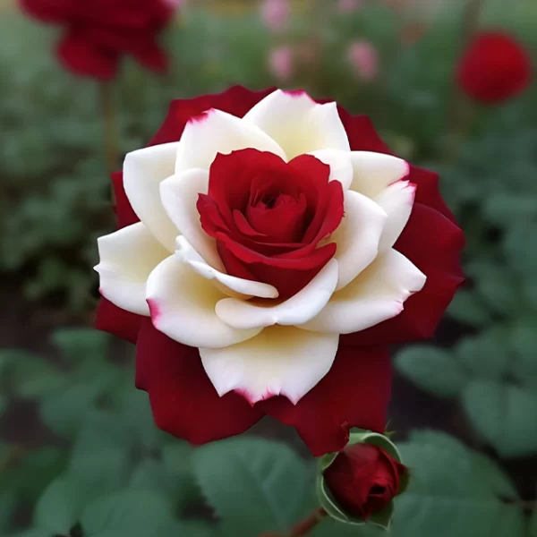 RARE TWIN RED WHITE ROSE FLOWER SEEDS - Image 4