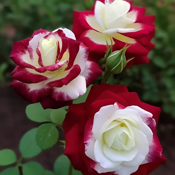 RARE TWIN RED WHITE ROSE FLOWER SEEDS - Image 3